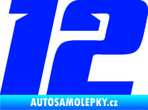 Samolepka Startovní číslo 12 typ 6 modrá dynamic