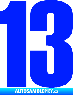 Samolepka Startovní číslo 13 typ 2    modrá dynamic