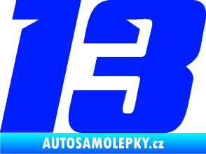 Samolepka Startovní číslo 13 typ 6 modrá dynamic