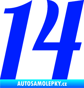 Samolepka Startovní číslo 14 typ 3      modrá dynamic