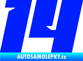 Samolepka Startovní číslo 14 typ 6 modrá dynamic