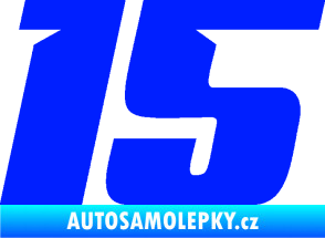 Samolepka Startovní číslo 15 typ 6 modrá dynamic
