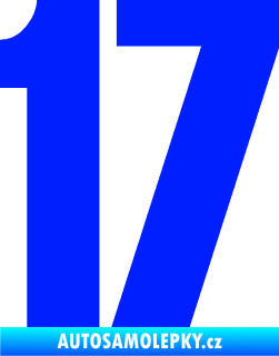 Samolepka Startovní číslo 17 typ 2    modrá dynamic