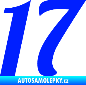 Samolepka Startovní číslo 17 typ 3        modrá dynamic