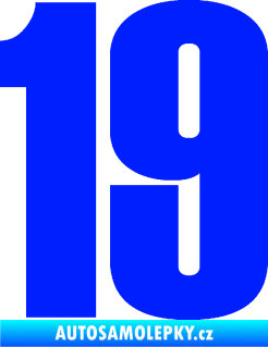 Samolepka Startovní číslo 19 typ 2      modrá dynamic