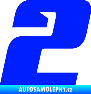 Samolepka Startovní číslo 2 typ 6 modrá dynamic