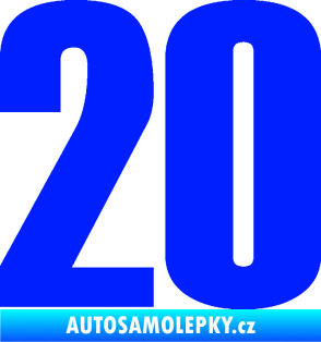 Samolepka Startovní číslo 20 typ 2       modrá dynamic