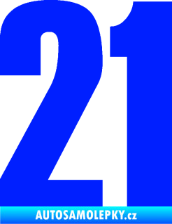 Samolepka Startovní číslo 21 typ 2        modrá dynamic