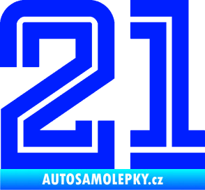 Samolepka Startovní číslo 21 typ 7 modrá dynamic