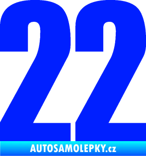 Samolepka Startovní číslo 22 typ 2         modrá dynamic