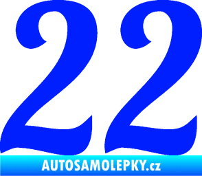 Samolepka Startovní číslo 22 typ 3 modrá dynamic