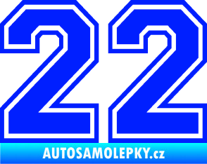 Samolepka Startovní číslo 22 typ 4 modrá dynamic