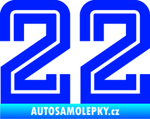 Samolepka Startovní číslo 22 typ 7 modrá dynamic