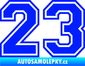 Samolepka Startovní číslo 23 typ 4 modrá dynamic