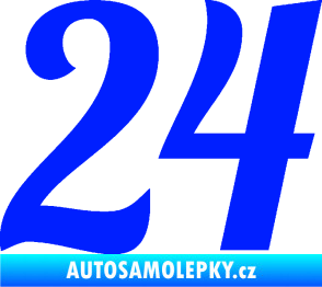 Samolepka Startovní číslo 24 typ 3 modrá dynamic