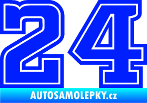 Samolepka Startovní číslo 24 typ 5 modrá dynamic