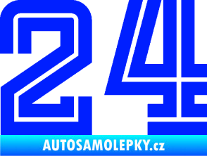 Samolepka Startovní číslo 24 typ 7 modrá dynamic