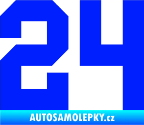 Samolepka Startovní číslo 24 modrá dynamic