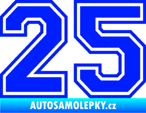 Samolepka Startovní číslo 25 typ 4 modrá dynamic