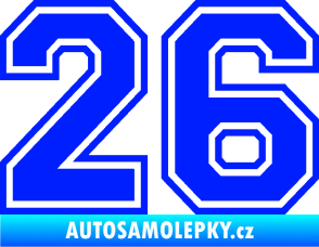 Samolepka Startovní číslo 26 typ 4 modrá dynamic