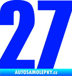 Samolepka Startovní číslo 27 typ 2     modrá dynamic