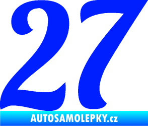 Samolepka Startovní číslo 27 typ 3 modrá dynamic