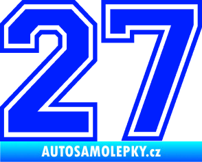 Samolepka Startovní číslo 27 typ 4 modrá dynamic