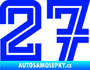 Samolepka Startovní číslo 27 typ 7 modrá dynamic