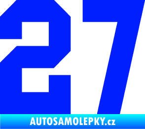 Samolepka Startovní číslo 27 modrá dynamic