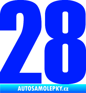 Samolepka Startovní číslo 28 typ 2    modrá dynamic