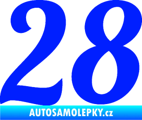 Samolepka Startovní číslo 28 typ 3 modrá dynamic