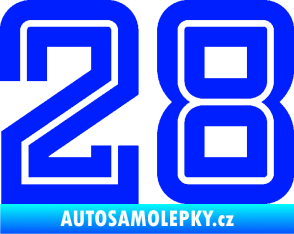 Samolepka Startovní číslo 28 typ 7 modrá dynamic