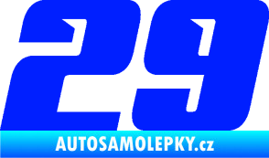 Samolepka Startovní číslo 29 typ 6 modrá dynamic