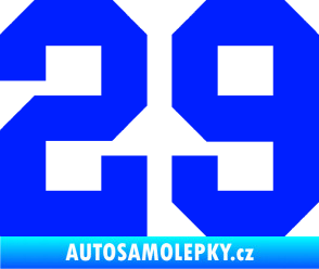 Samolepka Startovní číslo 29 modrá dynamic