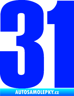 Samolepka Startovní číslo 31 typ 2     modrá dynamic