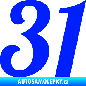 Samolepka Startovní číslo 31 typ 3 modrá dynamic