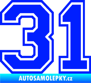 Samolepka Startovní číslo 31 typ 4 modrá dynamic