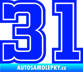 Samolepka Startovní číslo 31 typ 5 modrá dynamic