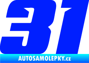Samolepka Startovní číslo 31 typ 6 modrá dynamic