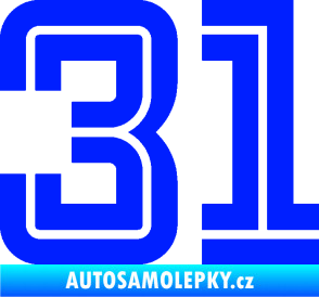 Samolepka Startovní číslo 31 typ 7 modrá dynamic