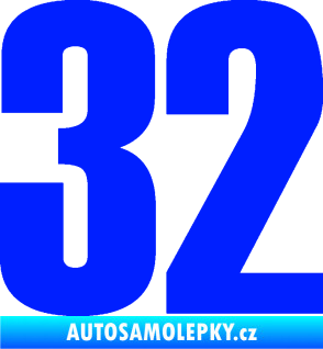 Samolepka Startovní číslo 32 typ 2     modrá dynamic
