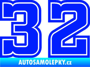 Samolepka Startovní číslo 32 typ 5 modrá dynamic