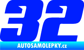 Samolepka Startovní číslo 32 typ 6 modrá dynamic