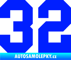 Samolepka Startovní číslo 32 modrá dynamic