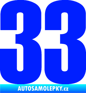Samolepka Startovní číslo 33 typ 2      modrá dynamic