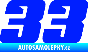 Samolepka Startovní číslo 33 typ 6 modrá dynamic