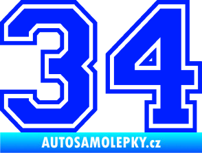 Samolepka Startovní číslo 34 typ 4 modrá dynamic