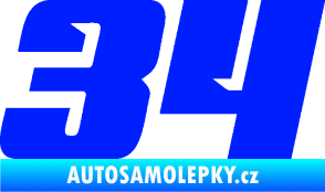 Samolepka Startovní číslo 34 typ 6 modrá dynamic