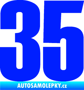 Samolepka Startovní číslo 35 typ 2  modrá dynamic