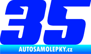 Samolepka Startovní číslo 35 typ 6 modrá dynamic